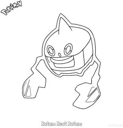 Free printable Rotom Heat Rotom Coloring Page - Free Printable Pokemon Coloring Sheets coloring page